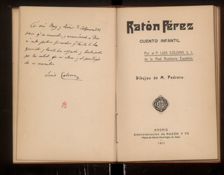 Ratón Pérez: cuento infantil, Luis Coloma, escritor, Mariano Pedrero, dibujante, 1911, PAS/3922, Real Biblioteca, Patrimonio Nacional