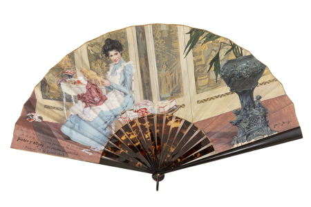 Abanico "Exposición de muñecas de 1902", Narciso Méndez Bringas, 1902, 10053168, Patrimonio Nacional. Foto: Mario Sedeño