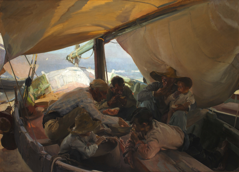Imagen sobre: Comida en la barca