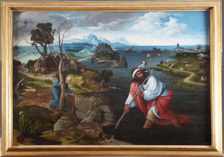 Imagen sobre: Paisaje con san Cristóbal y el Niño Jesús