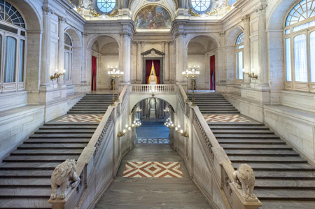 Escalera principal del Palacio Real de Madrid, 1766-1767, Patrimonio Nacional, © Foto: Javier Díez de Prado