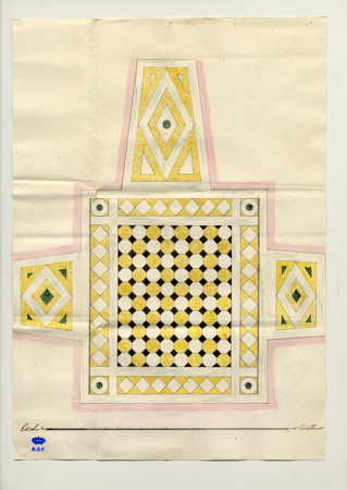 Diseño del pavimento para el Salón del Nuncio, Manuel Gómez, 1840, Archivo General de Palacio, Patrimonio Nacional