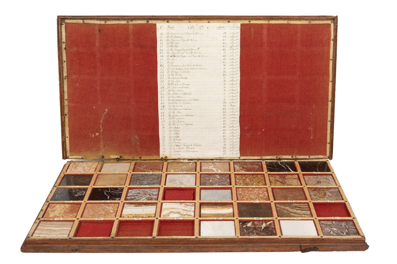 Imagen sobre: Muestrario de mármoles. Caja Nº 2