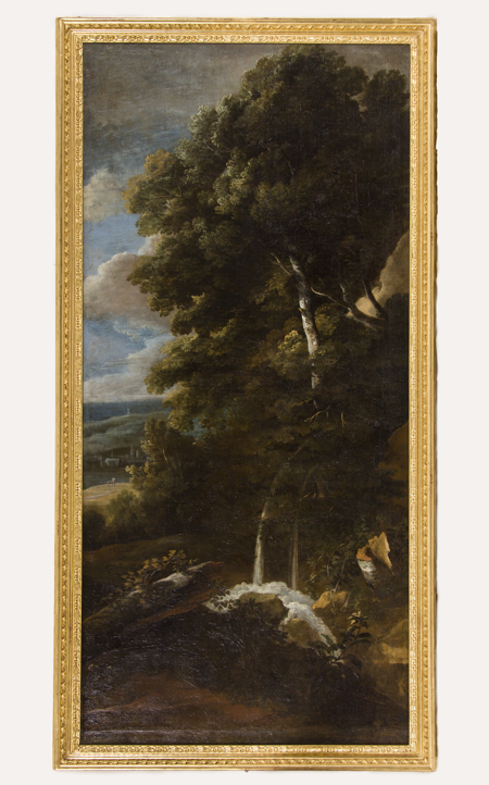 Imagen sobre: Paisaje con cascada