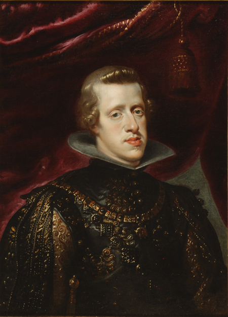 Imagen sobre: Retrato de Felipe IV con traje de brocado negro