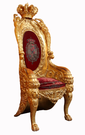 Throne chair, Royal Workshops, ca. 1820-1830, 10023599, Patrimonio Nacional. Photo: Mario Sedeño