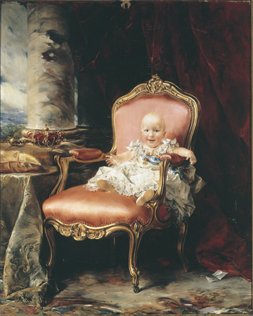 Alfonso XIII as a child, Francisco Dominguez Marqués, 1889, inv. 10090816, Patrimonio Nacional