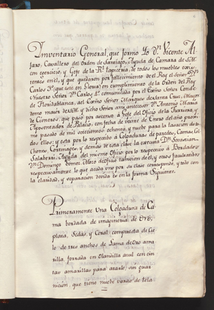 Will of Charles III, volume III: General inventory and valuation of all the furniture in the Royal Tapestry and Upholstery Office of his Catholic Majesty that remained due to the King’s death, 1789, AGP, Patrimonio Nacional