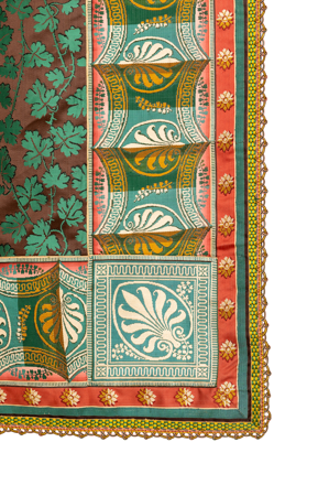 Curtain, detail, Jean-Démosthène Dugourc and Manufactury of Camille Pernon, Lyon, 1800, inv. 10080542, Patrimonio Nacional. Photo: Francisco Jaén