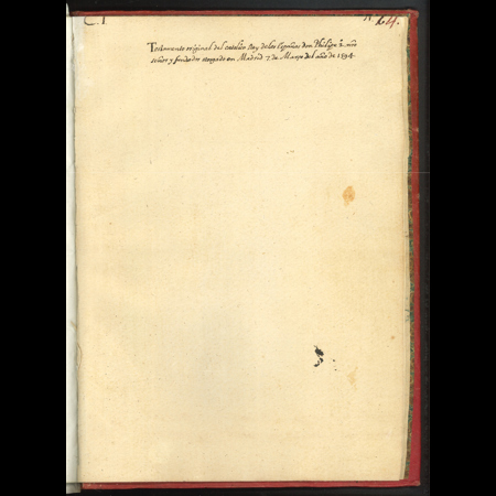 Testamento original del rey Felipe II