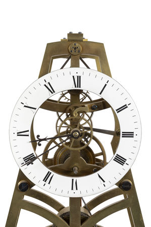 Reloj de sobremesa “esqueleto”, detalle, Santiago James Moore French, h. 1860, inv. 10003655, Patrimonio Nacional. Foto: Mario Sedeño