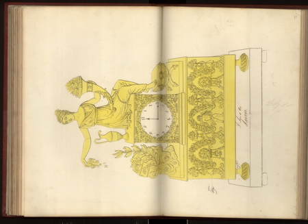 Álbum de dibujos de cajas de relojes, 1810-1830, DIG/CS2/MS140, Real Biblioteca, Patrimonio Nacional