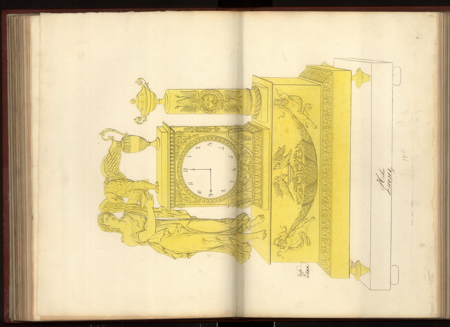 Álbum de dibujos de cajas de relojes, 1810-1830, DIG/CS2/MS140, Real Biblioteca, Patrimonio Nacional
