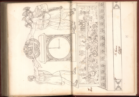 Álbum de dibujos de cajas de relojes, 1810-1830, DIG/CS2/MS140, Real Biblioteca, Patrimonio Nacional
