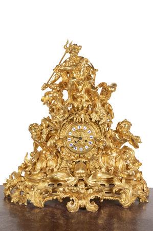 Reloj de sobremesa "Neptuno", h. 1865, inv. 10002132, Patrimonio Nacional. Foto: Mario Sedeño