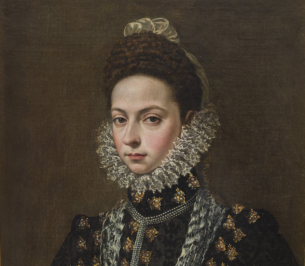 Retrato de Catalina Micaela y marcos de piedras duras