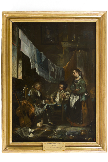 Ciego y lazarillo comiendo huevos