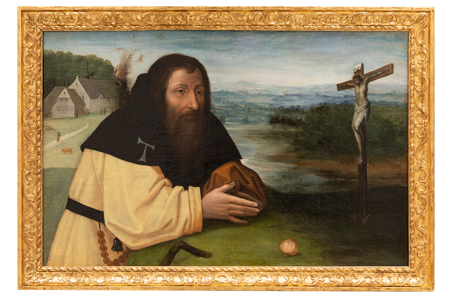 San Antonio Abad en oración, anónimo español, copia de El Bosco, h. 1560-1600, Nº inv. 10014745, Patrimonio Nacional, Foto: Héctor Pérez