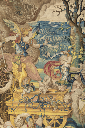 Detalle del carro de Ira, Pieter Coecke van Aelst, Brussels, Brabant, ca. 1545, Inv. no. 10004067, Patrimonio Nacional, Foto: Mario Sedeño