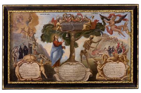 Alegoría del Árbol de la Vida y el Juicio Final, Isidro de Burgos, h. 1660-1700, Nº inv. 00683621, Patrimonio Nacional