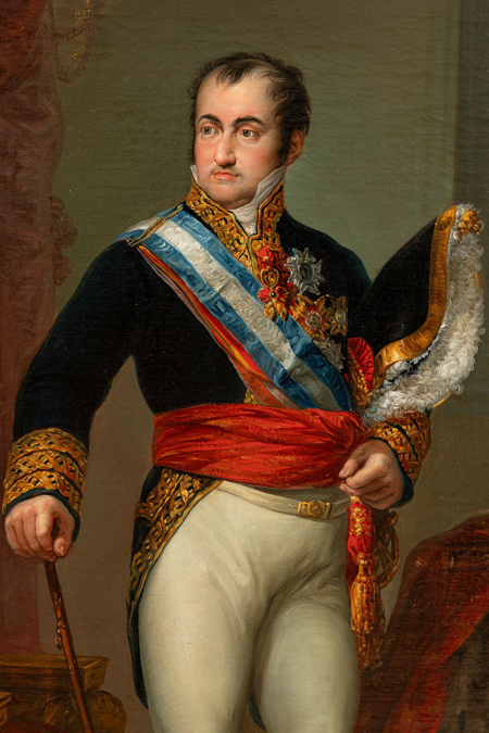 Fernando VII con uniforme de capitán general, detalle, Vicente López Portaña, óleo sobre lienzo, 1823-1825, 10247209, Patrimonio Nacional. Foto: Héctor Pérez