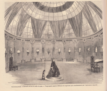 Sala de pose, E. Morin (?), 1864, grabado, Le Monde Illustré, Décembre 31, 1864. © Bibliothèque Nacionale de France