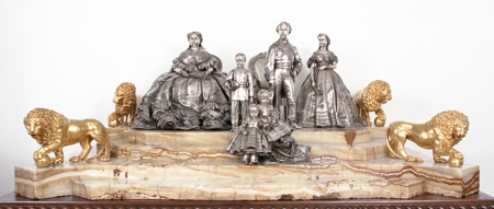La Familia Real, Françoise Willème, h. 1865, bronce plateado por galvanoplastia, Nº inv. 10009067, Patrimonio Nacional