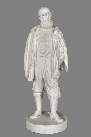 Quinto marqués de Osmond en traje de caza, François Willème, 1865, biscuit de porcelana, Nº Inv. 10070187, Patrimonio Nacional