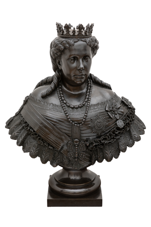 La reina Isabel II, François Willème, h. 1865, galvanoplastia de cobre patinada, Nº inv. 10061218, Patrimonio Nacional, Foto: Héctor Pérez