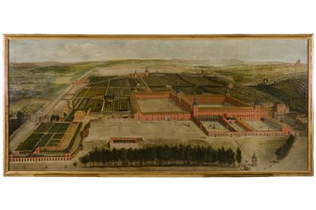 Vista del Palacio Real y jardines del Buen Retiro