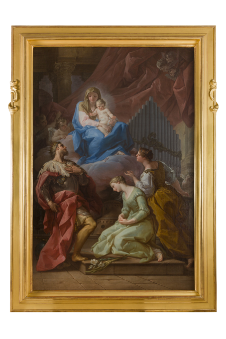 Imagen de: La Virgen y el Niño con san Fernando, santa Bárbar...