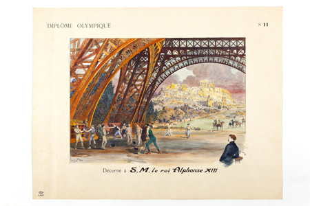 "DIPLÒME OLYMPIQUE Nº 11 / Décerné à S.M. le roi Alphonse XIII" Imagen de: "DIPLÒME OLYMPIQUE Nº 11 / Décerné à S.M. le roi A...