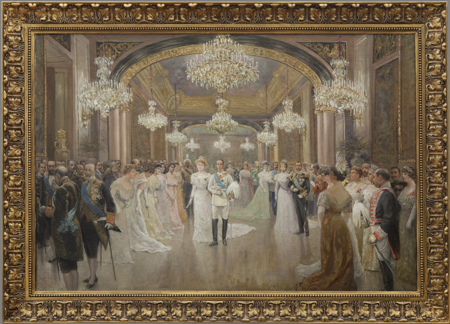 Recepción en el Palacio Real de Madrid con motivo de la boda de Alfonso XIII y Victoria Eugenia, Juan Comba y García, 1923, 10232211, Patrimonio Nacional