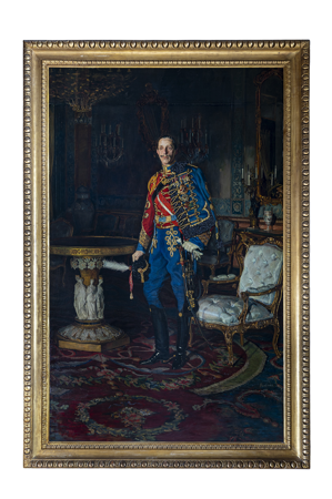 Retrato de Alfonso XIII con uniforme del Regimiento de Húsares de Pavía, Alejandro Pardiñas Cabré, 1930, 10002482, Patrimonio Nacional. Foto: Mario Sedeño