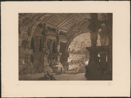 Pagan Sacrifice [interior of a temple], Fernando Brambila, 1791-1833, sign. IX/M/223 (8), Real Biblioteca, Patrimonio Nacional
