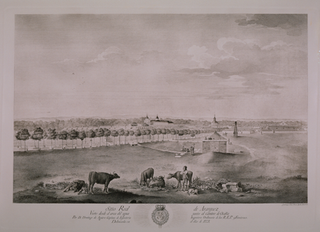 The Royal Site of Aranjuez seen from the Water Collecting Chamber next to the Camino de Ocaña, Domingo Antonio de Aguirre and Juan Moreno Tejada, 1773-1775, inv. 10084098, Patrimonio Nacional