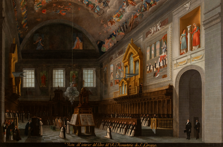 Image of: View of the Interior of the Choir of the Royal Monastery of San Lorenzo