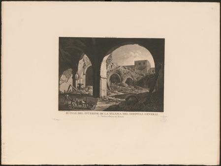 Ruins of the Interior of the Church of the General Hospital, Fernando Brambila and Juan Gálvez, 1812, ed. 1925, sign. IX/M/223 (4), Real Biblioteca, Patrimonio Nacional