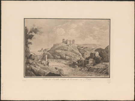 View of the old Castle of Cervantes in Toledo, Fernando Brambila and Juan Gálvez, ca. 1801, ed. 1925, sign. IX/M/223 (7), Real Biblioteca, Patrimonio Nacional