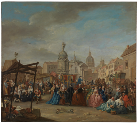 La Feria de Madrid en la plaza de la Cebada, Manuel de la Cruz Vázquez, 1770-1780, Museo Nacional del Prado (depositado en el Museo de Historia de Madrid). © Archivo Fotográfico Museo Nacional del Prado
