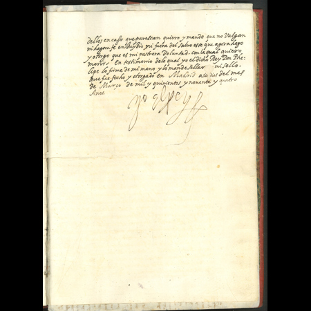 Testamento original del rey Felipe II