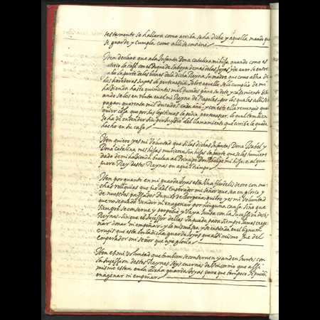 Testamento original del rey Felipe II