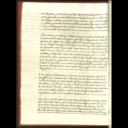 Testamento original del rey Felipe II