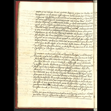 Testamento original del rey Felipe II