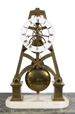 Reloj de sobremesa “esqueleto”, Santiago James Moore French, h. 1860, inv. 10003655, Patrimonio Nacional. Foto: Mario Sedeño