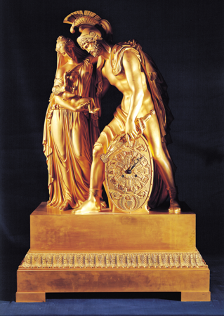 Reloj de sobremesa "Héctor y Andrómaca con su hijo", h. 1826, inv. 10021578, Patrimonio Nacional